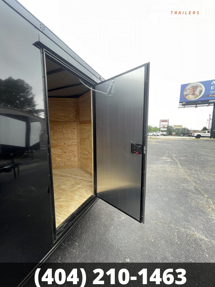 7 X 14 T/A WHITE WITH BLACKOUT AND BARN DOORS