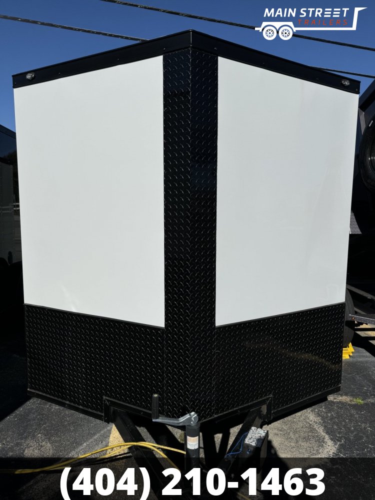 7 X 14 T/A WHITE WITH BLACKOUT AND BARN DOORS