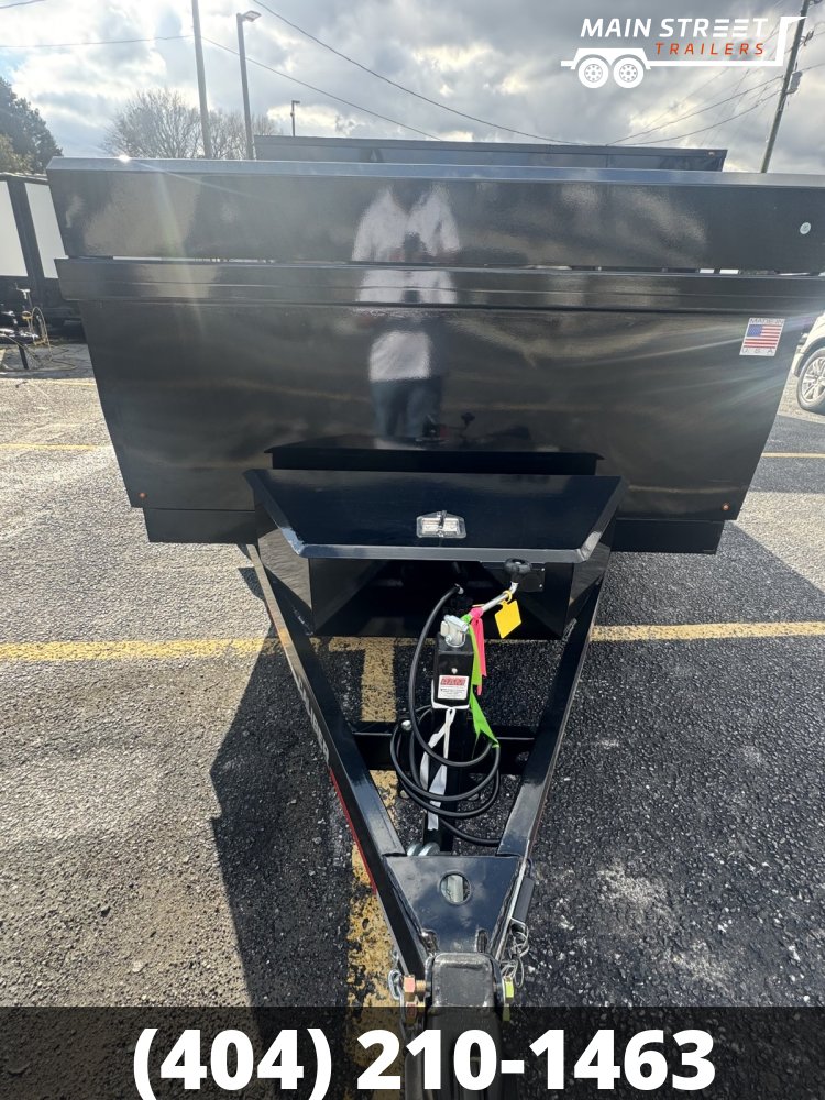 6.5 X12 BLACK DUM TRAILER, 7 GUAGE BED AND WALLS, 10K AXLES