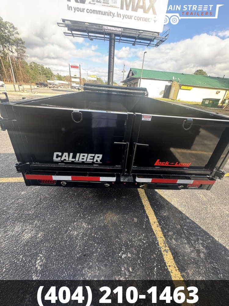 6.5 X12 BLACK DUM TRAILER, 7 GUAGE BED AND WALLS, 10K AXLES