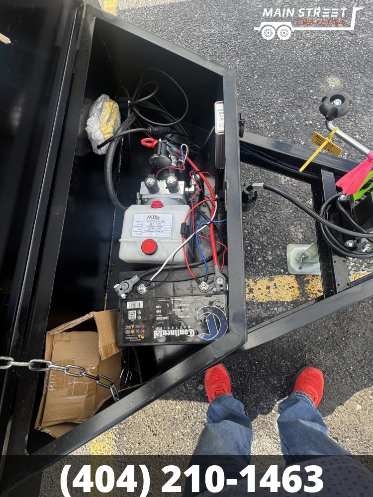 6.5 X12 BLACK DUM TRAILER, 7 GUAGE BED AND WALLS, 10K AXLES