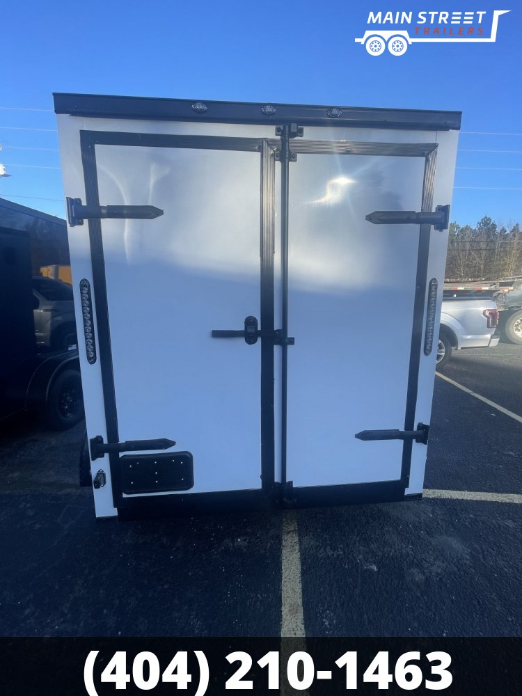 6X12T/A WHITE WITH BLACKOUT AND BARN DOORS