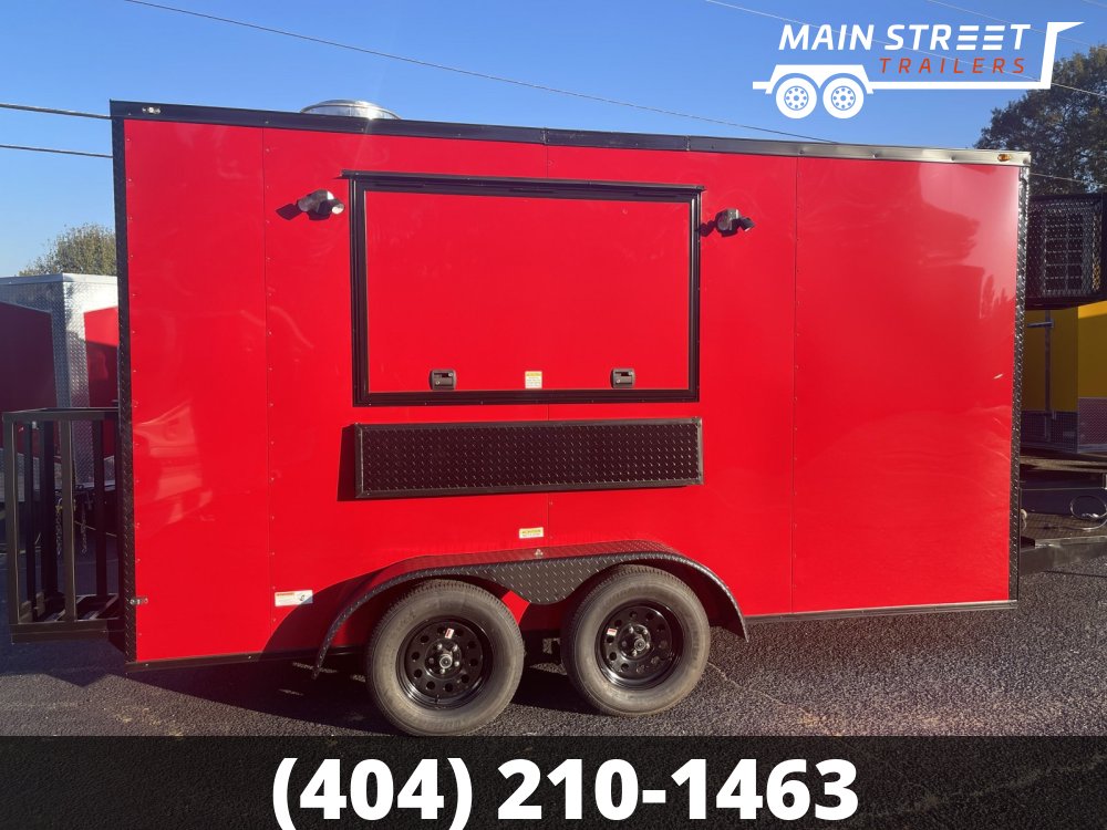 7X14 CONCESSION TRAILER WITH BLACK OUT PACKAGE, 6' EXUAST HOOD AND FIRE SUPPRESSION SYSTEM