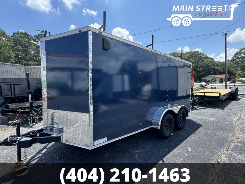 7X14 T/A INDIGO BLUE WITH LADDER RACK AND LADDER