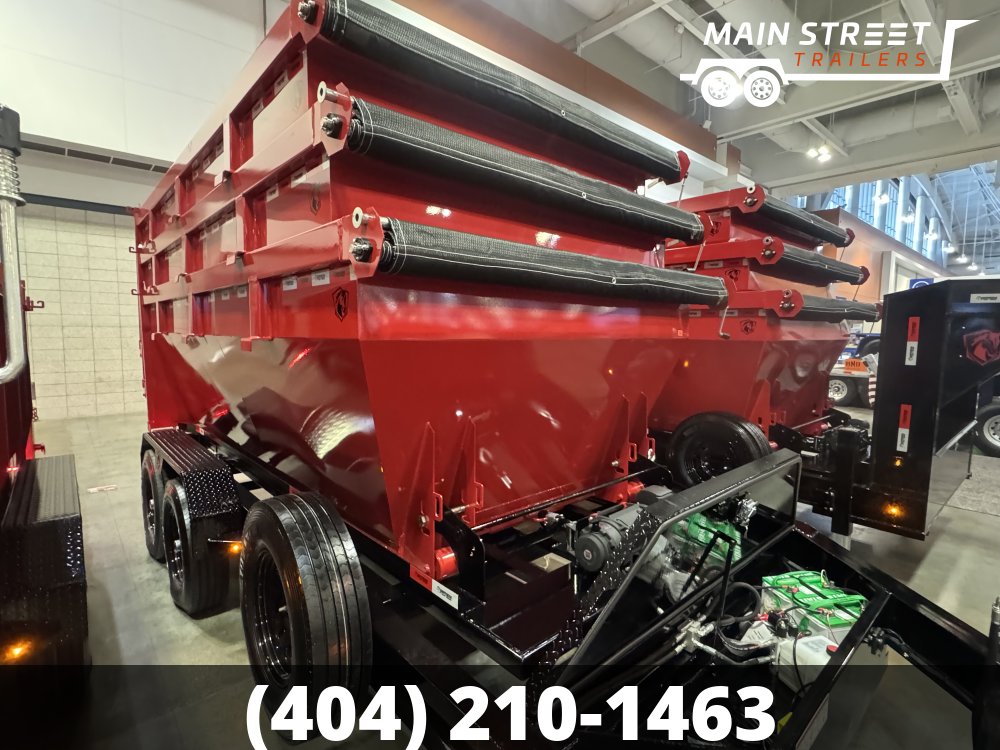 7x16 ROLL OFF DUMP TRAILER WITH 16K AXLES, 3 BINS AND GOOSENECK