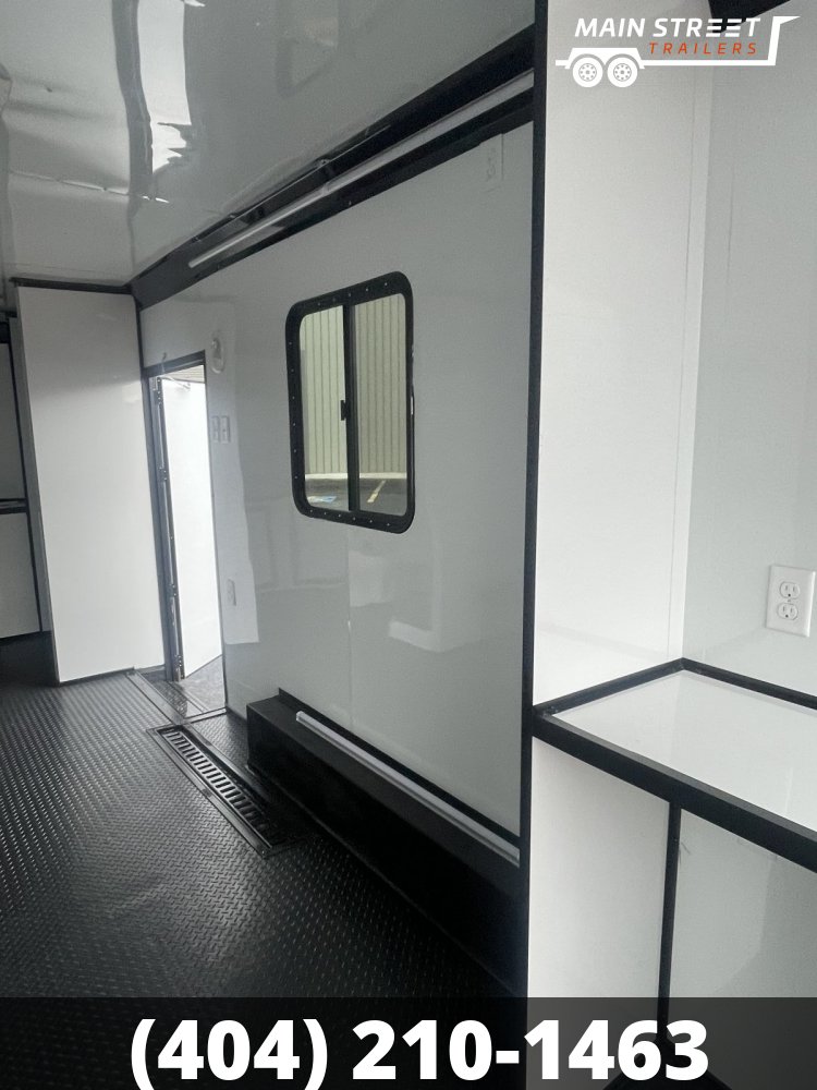 8.5X22 RV STYLE WHITE WITH BLACK OUT AND BATHROOM PACKAGE