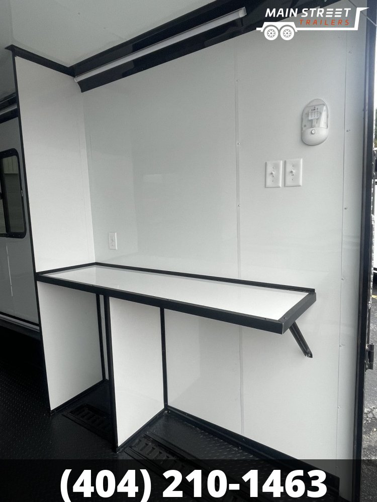 8.5X22 RV STYLE WHITE WITH BLACK OUT AND BATHROOM PACKAGE