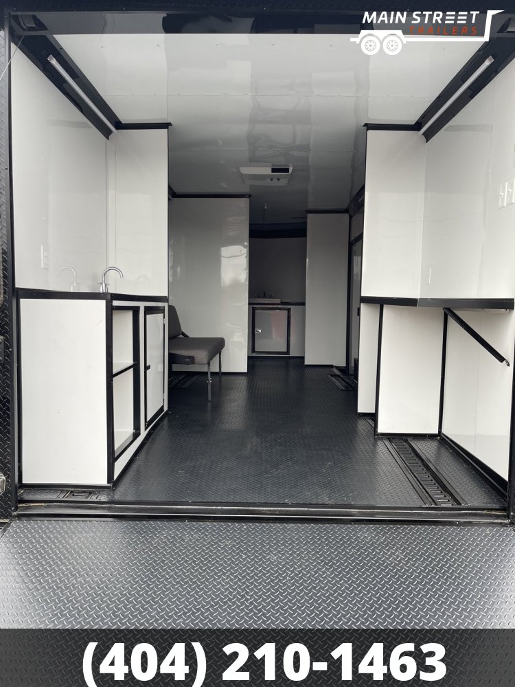 8.5X22 RV STYLE WHITE WITH BLACK OUT AND BATHROOM PACKAGE