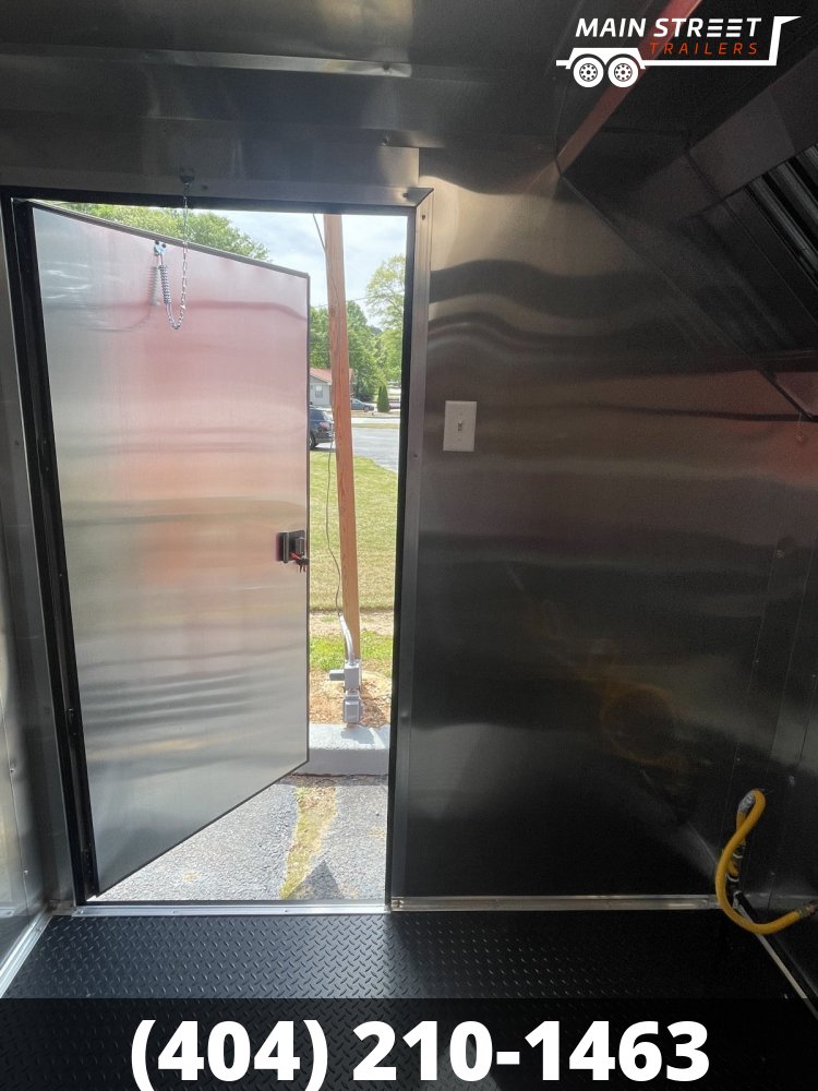 7X14 CONCESSION TRAILER RED BLACKOUT WITH ELITE PCKG AND 8' EXUAST HOOD