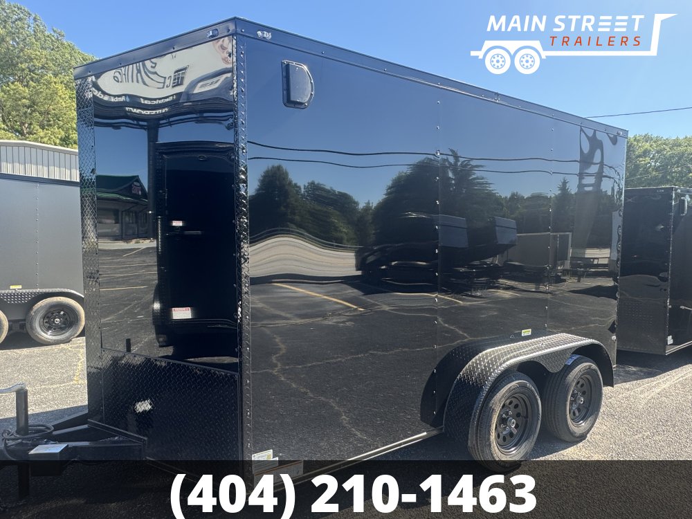 7X12 T/A BLACK, BLACK OUT, RAMP GATE AND 7' INTERIOR HEIGHT