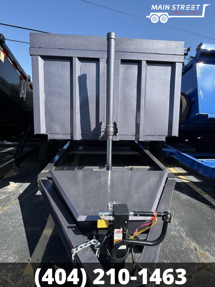 7 X16 T/A 14K GVWR DUMP TRAILER BLACK WITH 4' HEIGHT, 7 GUAGE METAL