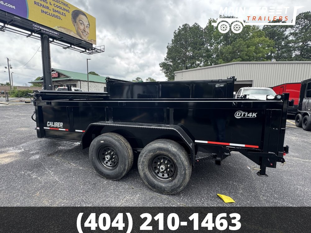 7X14 BLACK DUMP TRAILER WITH 7 GUAGE BODY AND BED AND 14K AXLES