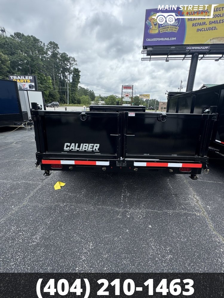 7X14 BLACK DUMP TRAILER WITH 7 GUAGE BODY AND BED AND 14K AXLES