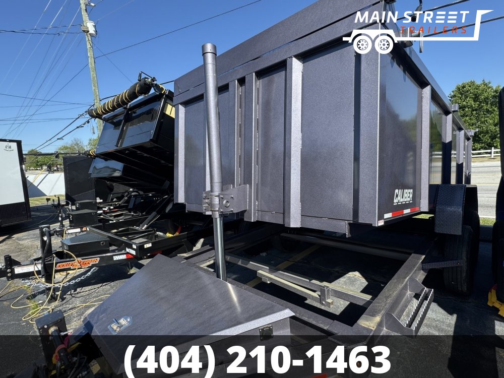 7 X16 T/A 14K GVWR DUMP TRAILER BLACK WITH 4' HEIGHT, 7 GUAGE METAL