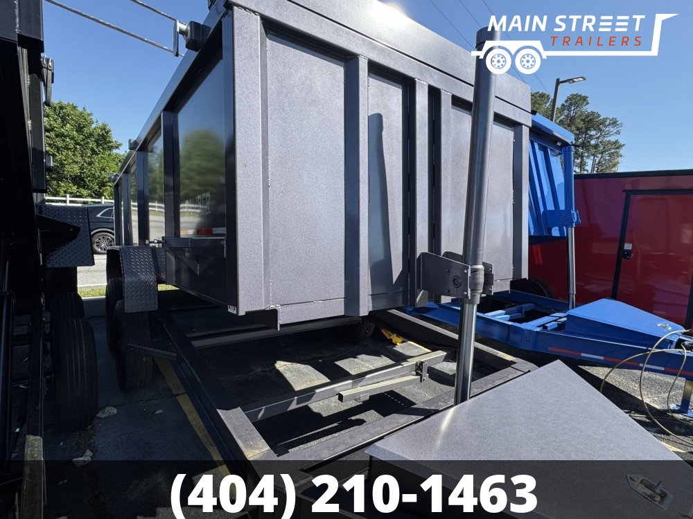 7 X16 T/A 14K GVWR DUMP TRAILER BLACK WITH 4' HEIGHT, 7 GUAGE METAL