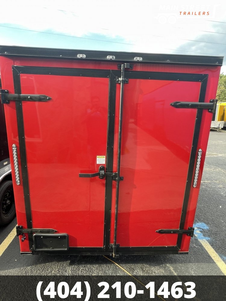 6 X 12 S/A RED WITH BLACKOUT PACKAGE AND BARN DOORS