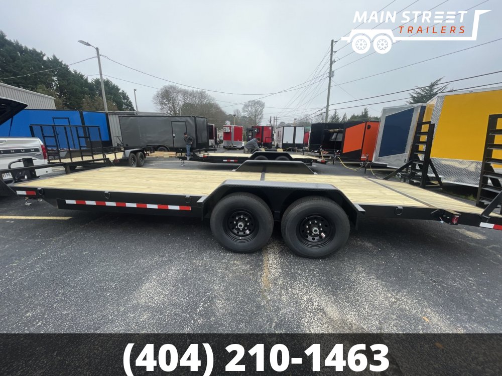 7X24 EQUIPMENT TRAILER WITH 14K AXLES EVERY 16" STUDS AND HEAVY DUTY JACK