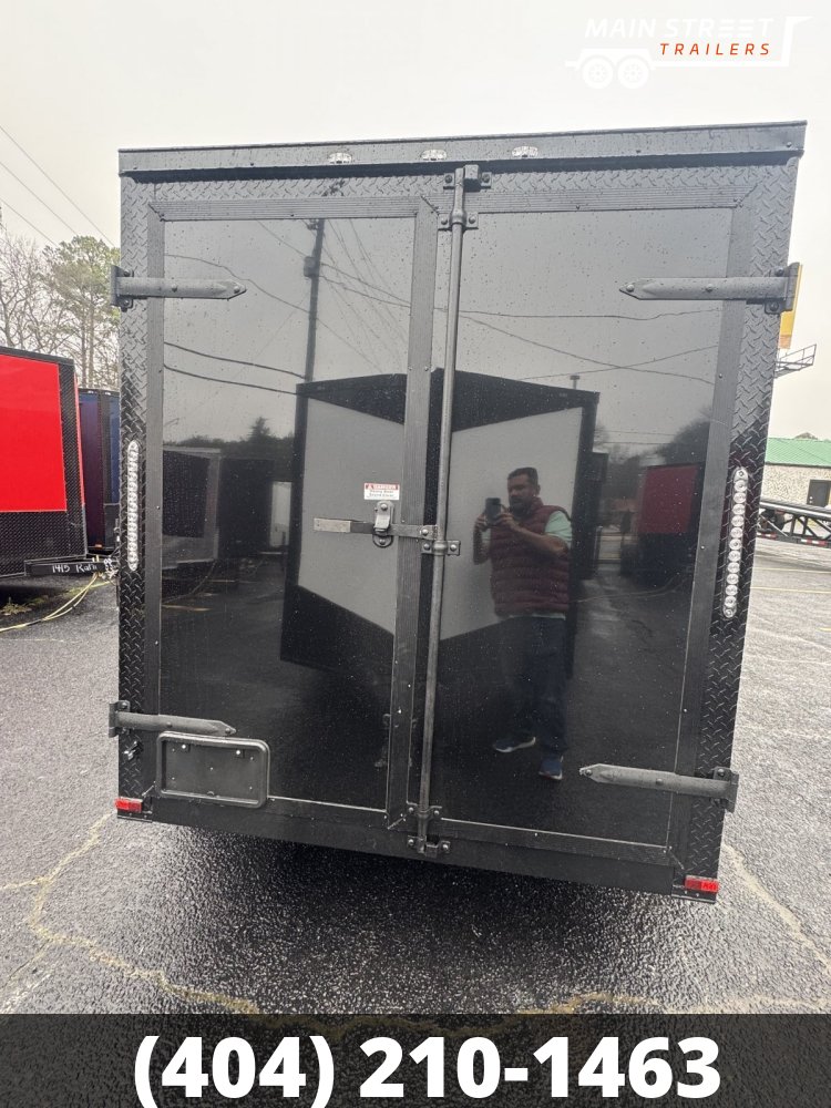 6X12 T/A BLACK B/O AND POLY CORE WITH BARN DOORS