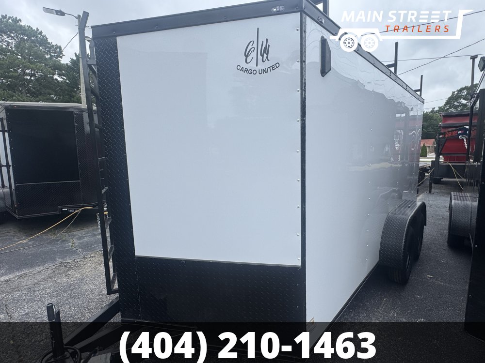 7X14 T/A WHITE B/O, BARN DOORS WITH 3 LADDER RACK AND LADDER