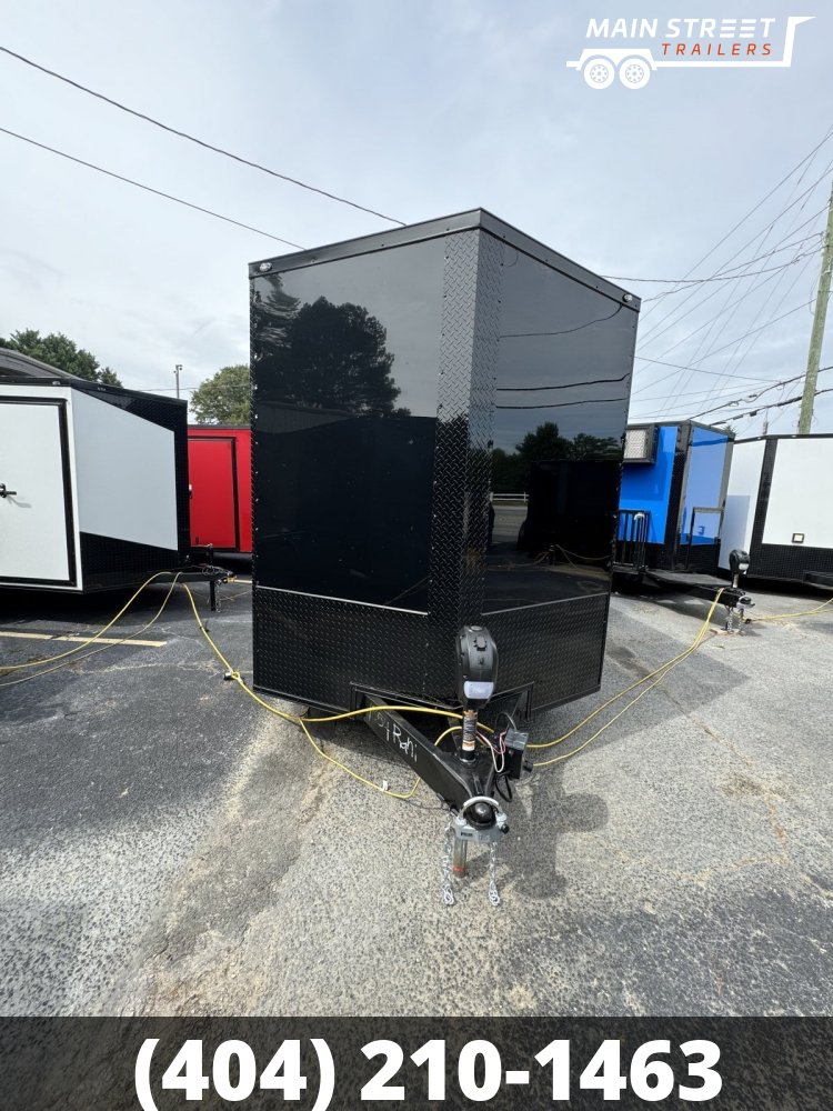 7X16 T/A BLACK B/O POLY CORE, RAMP GATE AND 7' INTERIOR HEIGHT