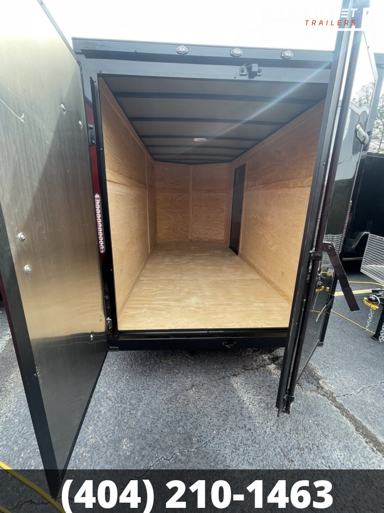 6 X 12 T/A BLACK WITH BLACKOUT PACKAGE WITH BARN DOORS AND POLYCORE