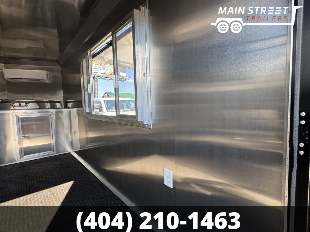 7X14 T/A BLACK,B/OC= CONCESSION TRAILER 7' INTERIOR HEIGHT