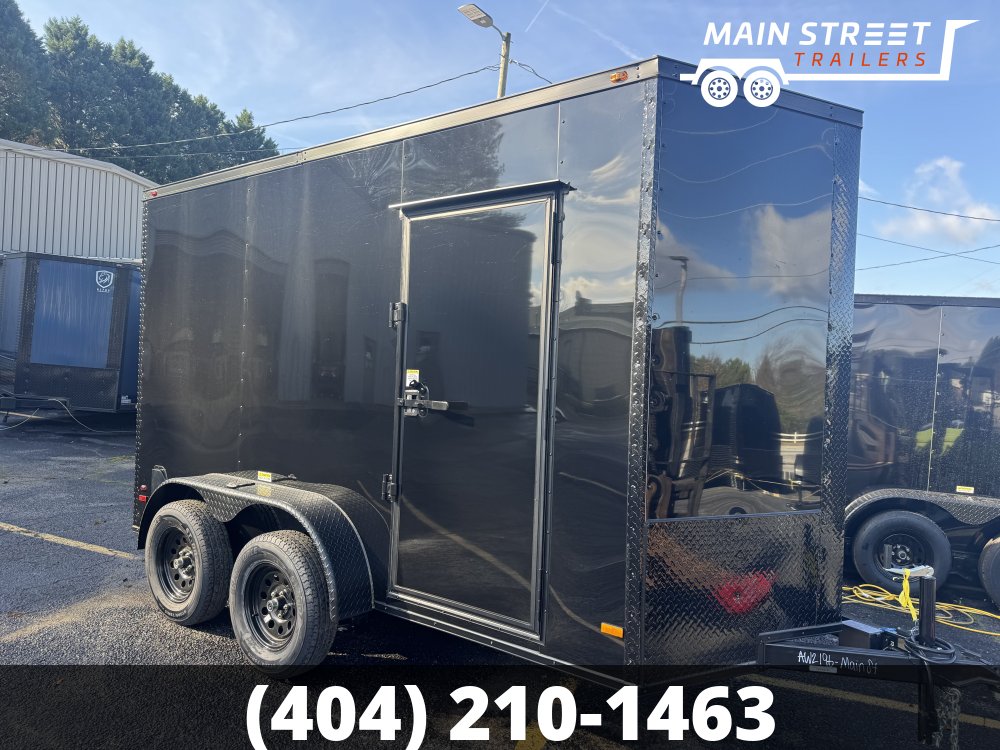 6X12 T/A BLACK B/O AND POLY CORE WITH RAMP GATE AND 7' INTERIOR HEIGHT