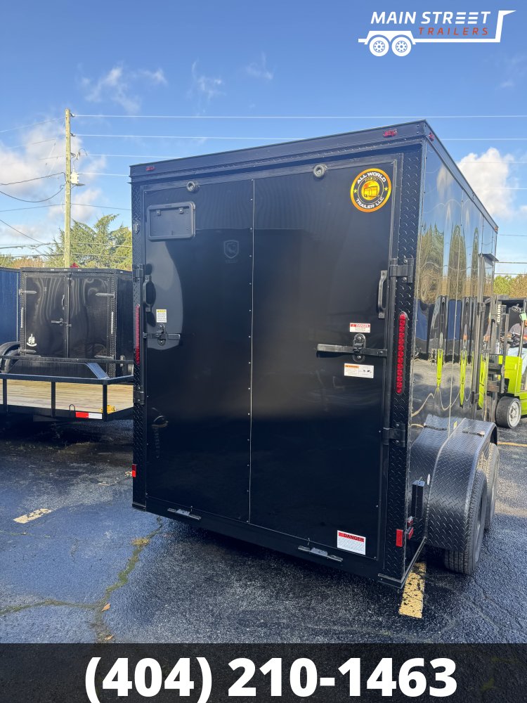 6X12 T/A BLACK B/O AND POLY CORE WITH RAMP GATE AND 7' INTERIOR HEIGHT