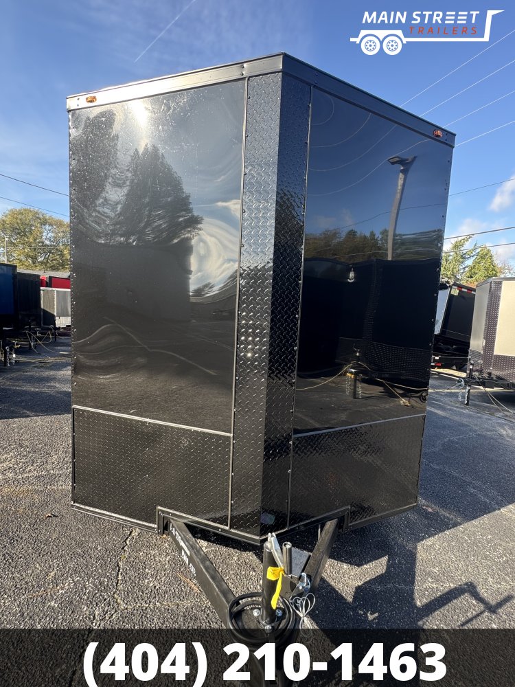 6X12 T/A BLACK B/O AND POLY CORE WITH RAMP GATE AND 7' INTERIOR HEIGHT