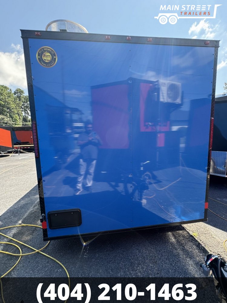 7X16 PEPSI BLUE POLYCORE CONCESSION TRAILER WITH 8' HOOD AND 4 GAS LINES