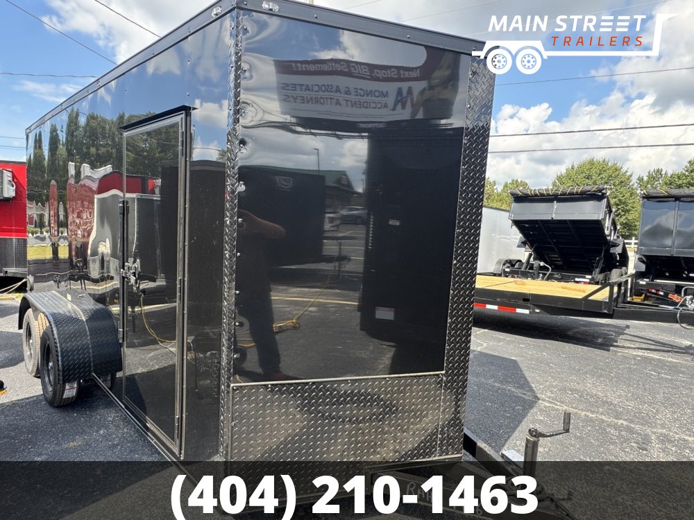 7X16 T/A BLACK B/O POLY CORE, BARN DOORS AND 7' INTERIOR HEIGHT