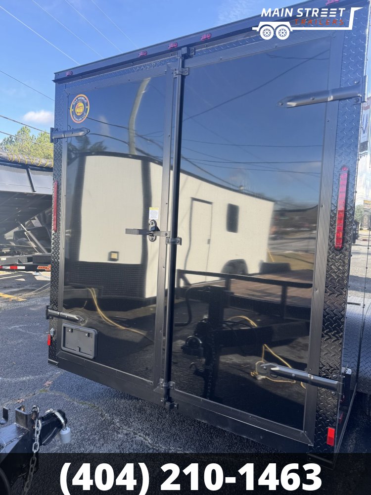 7X16 T/A BLACK B/O POLY CORE, BARN DOORS AND 7' INTERIOR HEIGHT