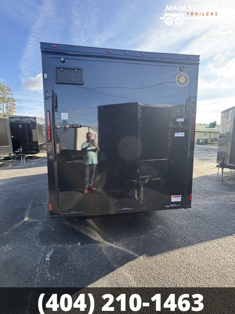 7X16 T/A BLACK B/O POLY CORE, BARN DOORS AND 7' INTERIOR HEIGHT