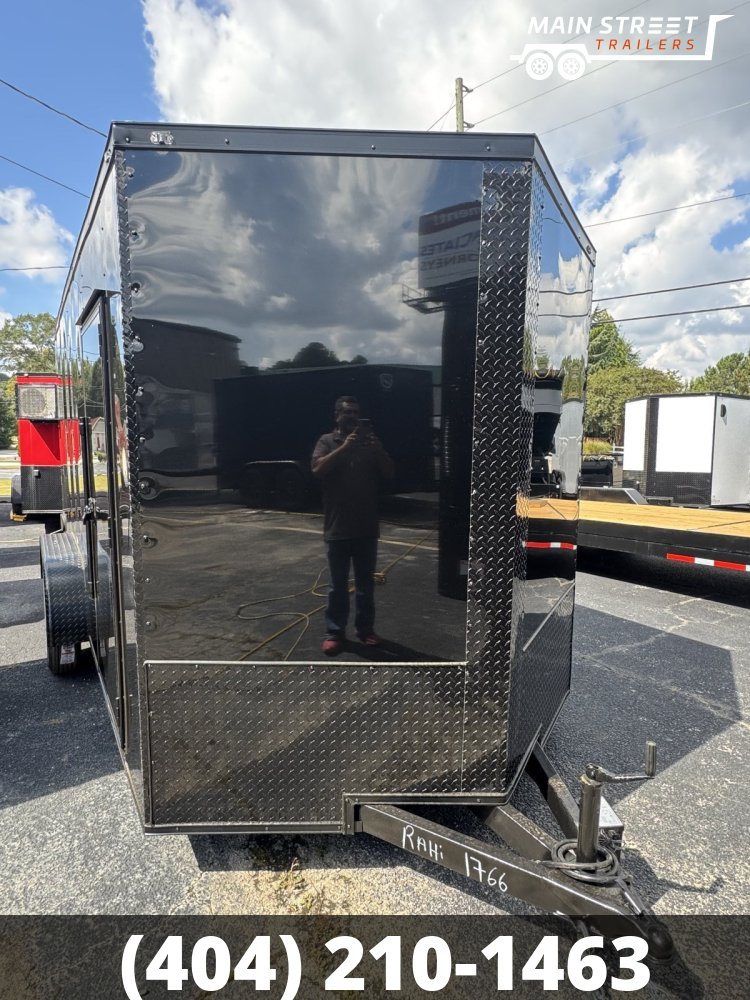 7X16 T/A BLACK B/O POLY CORE, RAMP GATE AND 7' INTERIOR HEIGHT