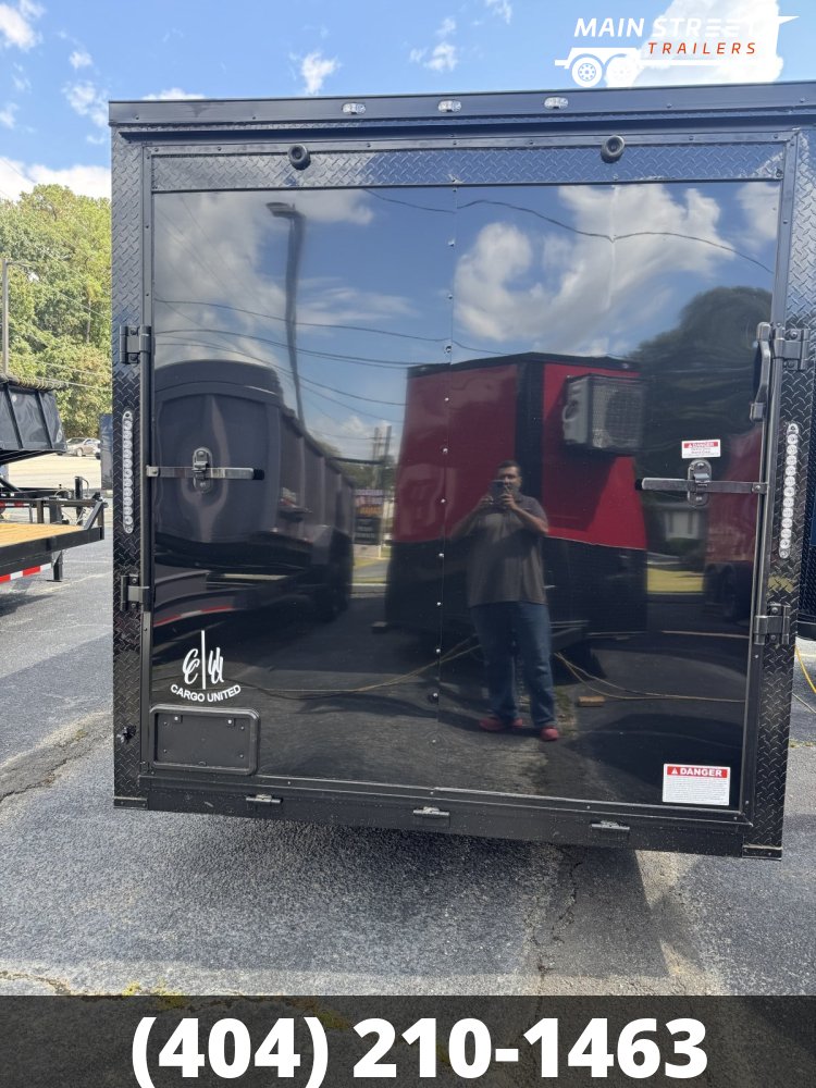 7X16 T/A BLACK B/O POLY CORE, RAMP GATE AND 7' INTERIOR HEIGHT