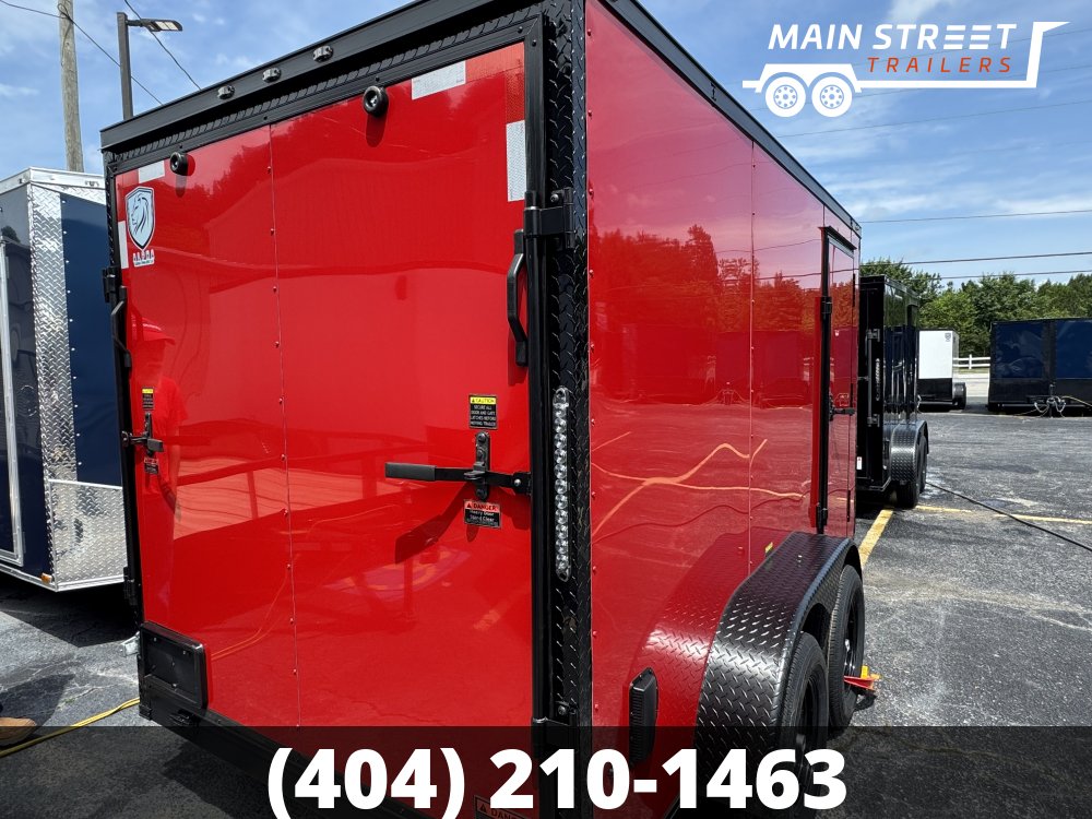 6X12 T/A RED B/O WITH RAMP GATE AND BARLOCK