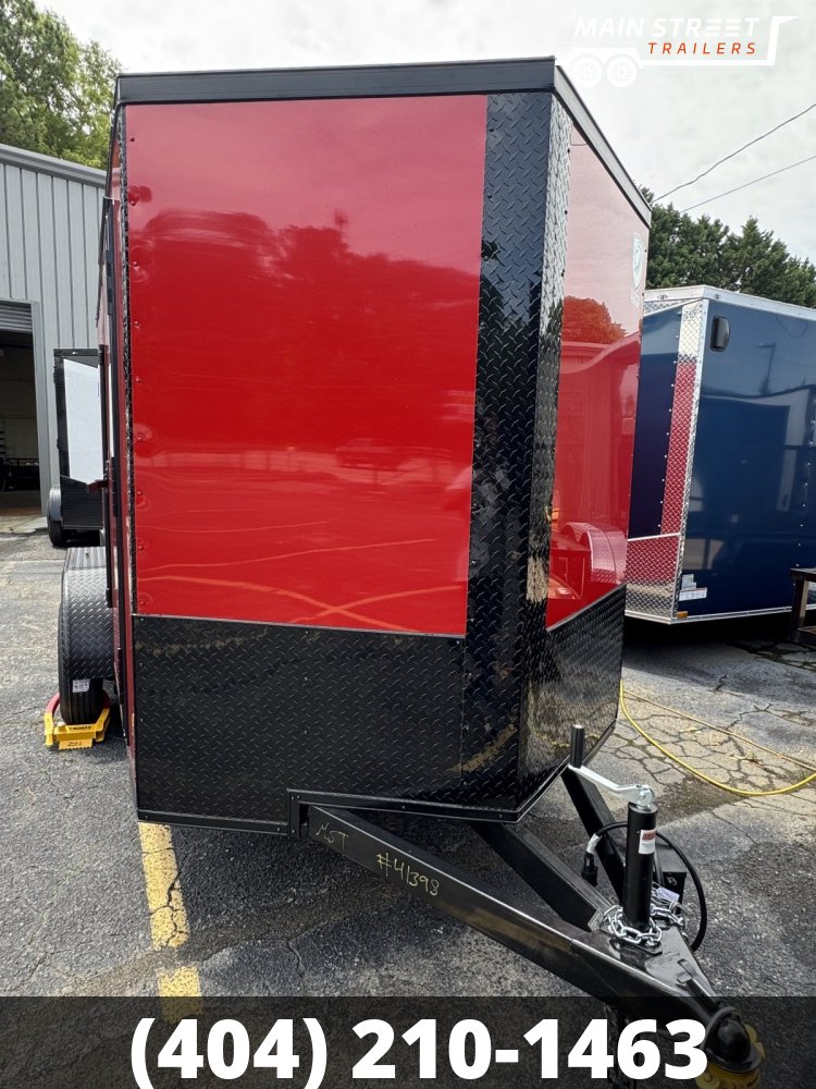 6X12 T/A RED B/O WITH RAMP GATE AND BARLOCK