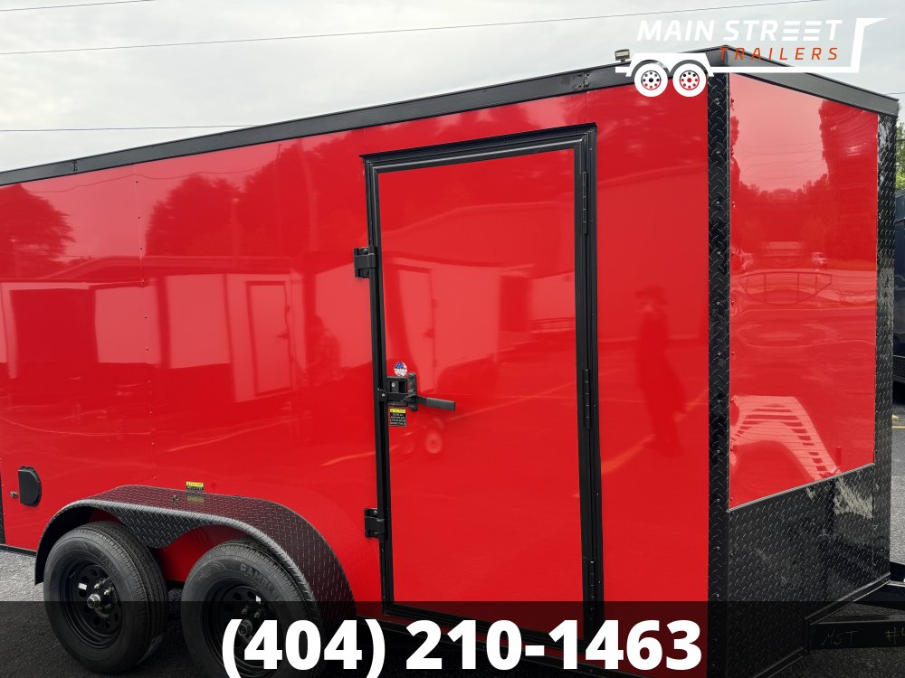 6X12 T/A RED B/O WITH RAMP GATE AND BARLOCK