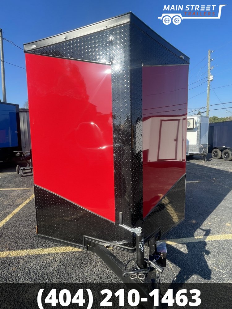 6 X 12 T/A RED WITH BLACKOUT PACKAGE AND BARN DOORS