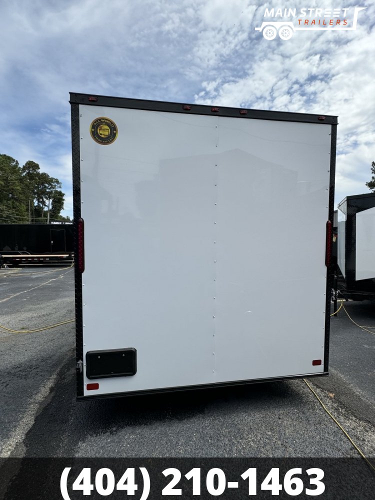 7X16 WHITE POLYCORE CONCESSION TRAILER WITH 9' HOOD AND 4 GAS LINES