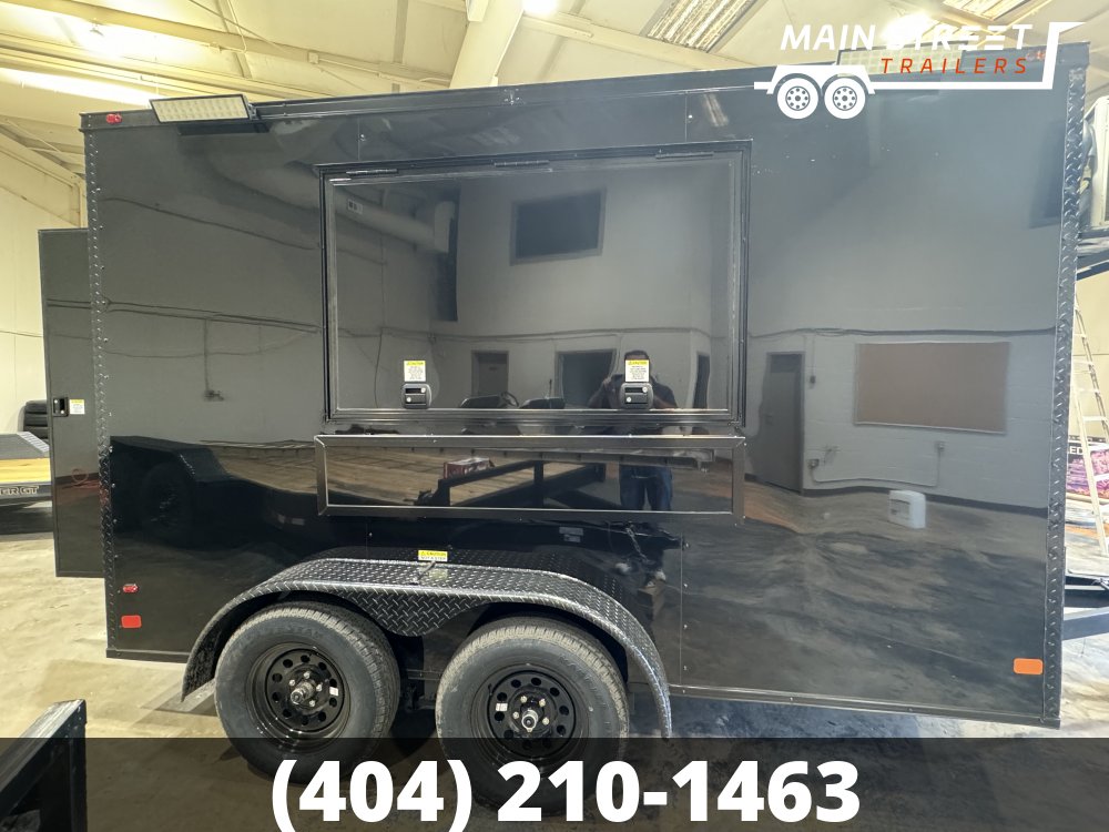 7X12 T/A CONCESSION TRAILER, BLACK B/O ELITE PACKAGE