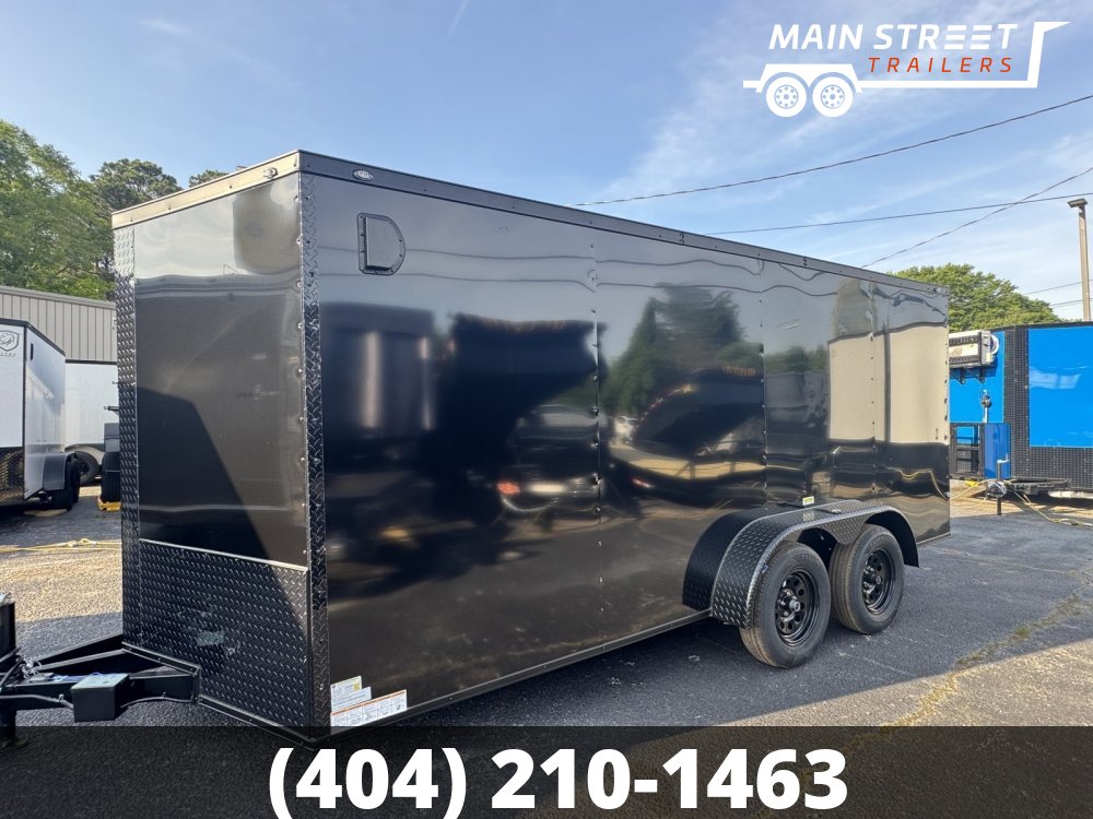 7X14 T/A BLACK BLACKOUT, POLY CORE, RAMP GATE AND 7' INTERIOR HEIGHT