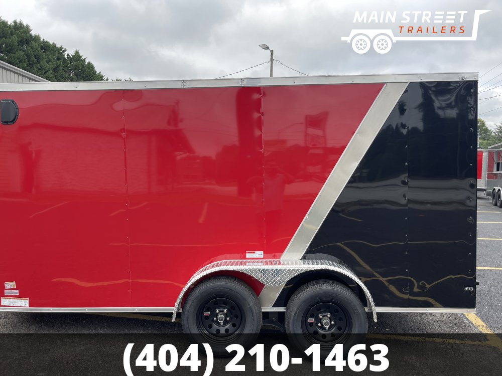 7X14 T/A TWO TONE RED AND BLACK WITH CHROME TRIM