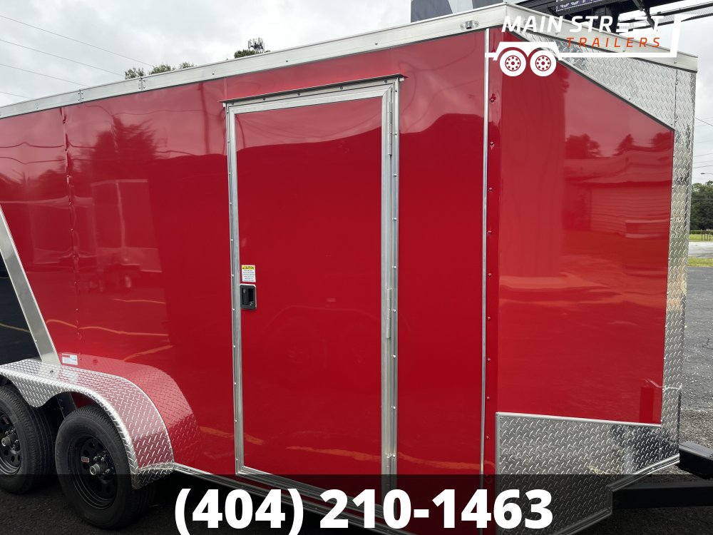 7X14 T/A TWO TONE RED AND BLACK WITH CHROME TRIM