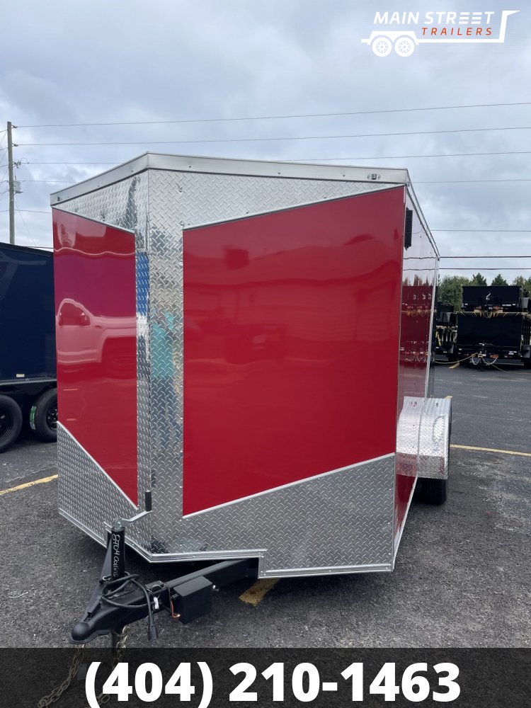 7X14 T/A TWO TONE RED AND BLACK WITH CHROME TRIM