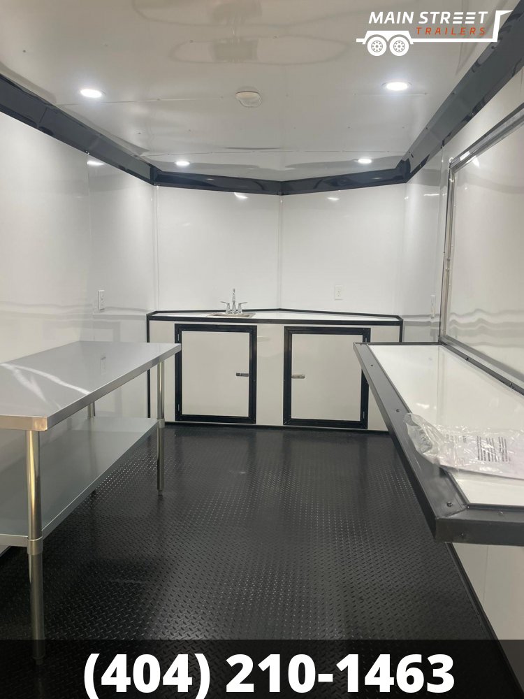 7X14 BAR STYLE CONCESSION TRAILER BLACK WITH 7X3 WINDOW