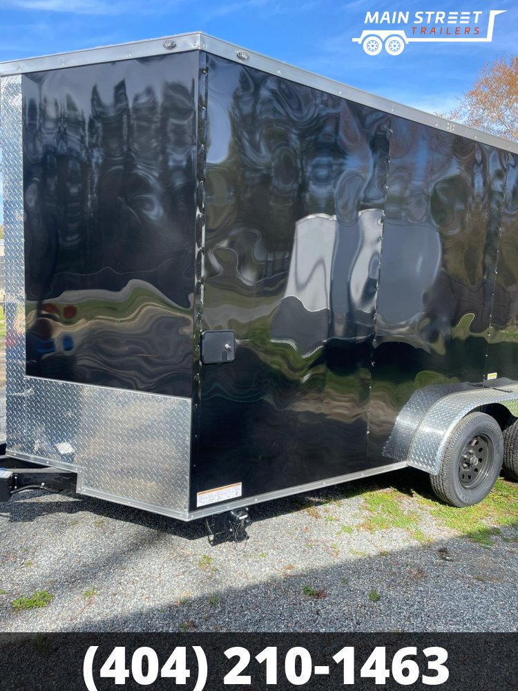 7X14 BAR STYLE CONCESSION TRAILER BLACK WITH 7X3 WINDOW