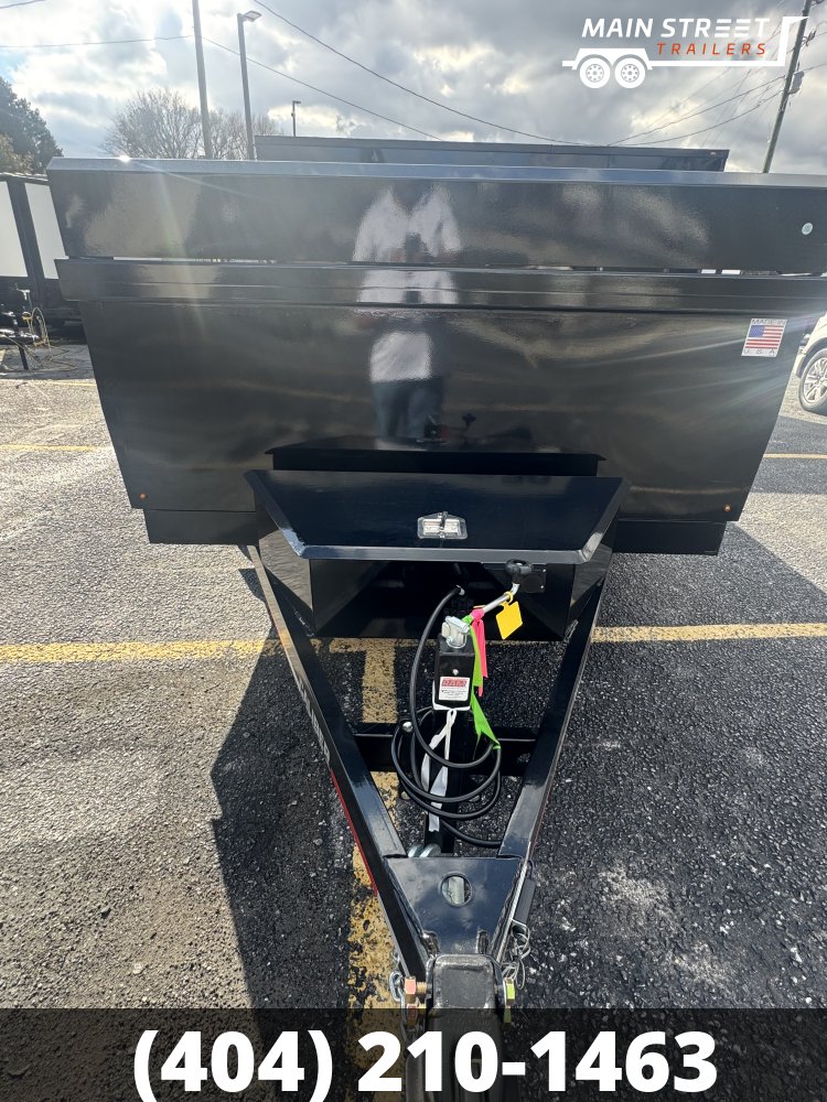 6.5 X12 BLACK DUMP TELESCOPIC TRAILER, 7 GUAGE BED AND WALLS, 10K AXLES