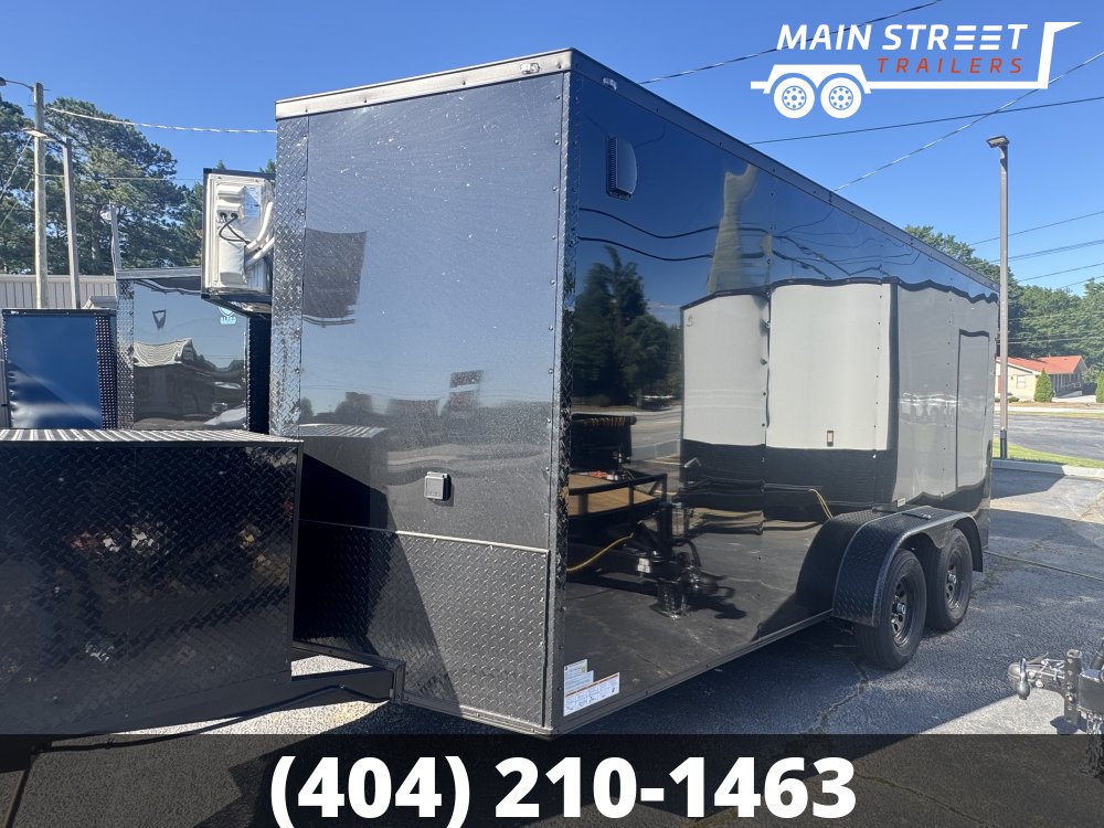 7X16 T/A BLACK B/O POLY CORE 7' INTERIOR HEIGHT AND AC