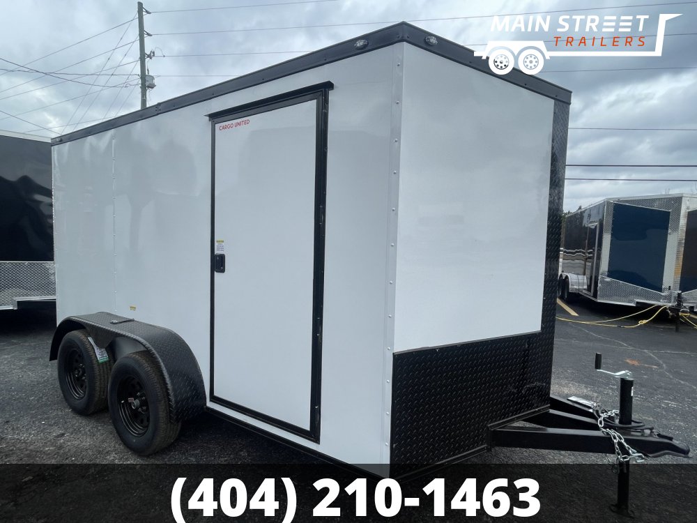 7 X 12 T/A WHITE WITH BLACKOUT AND BARN DOORS